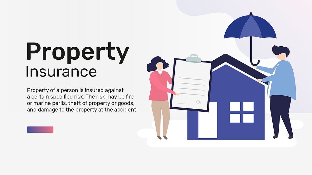 Property insurance template psd for presentation