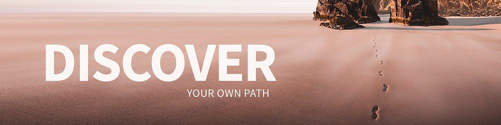 Discover beach template psd for web banner with editable text
