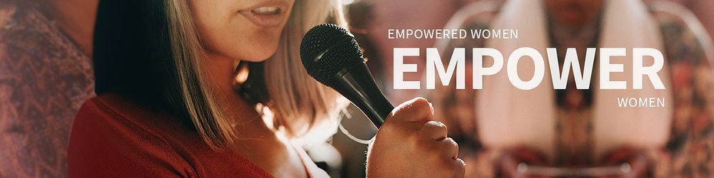 Women empowerment template psd for web banner with editable text