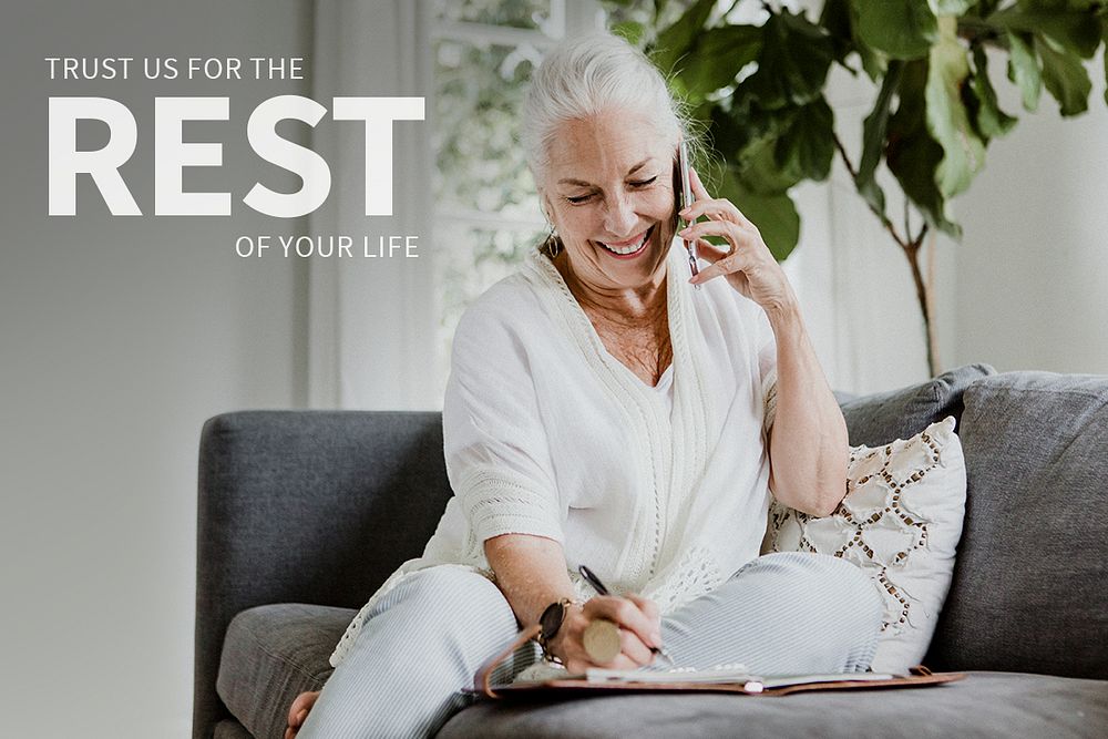 Personal life insurance template psd for elderlies ad banner