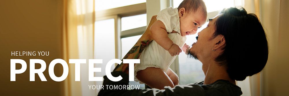 Protect tomorrow insurance template psd for family&rsquo;s health ad banner