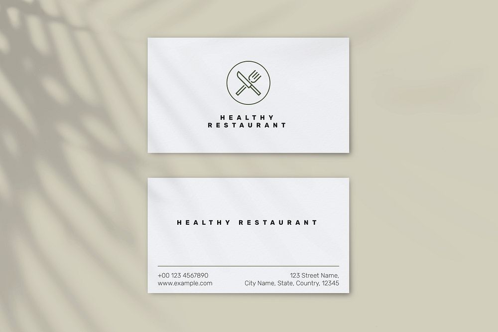 Restaurant business card template psd in front and rear view