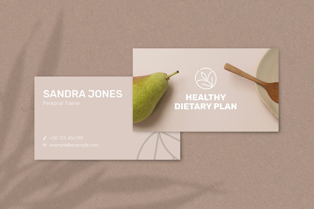 Nutritionist business card template psd in front and rear view