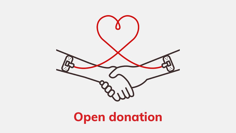 Open donation charity template psd blood donation campaign ad banner in minimal style