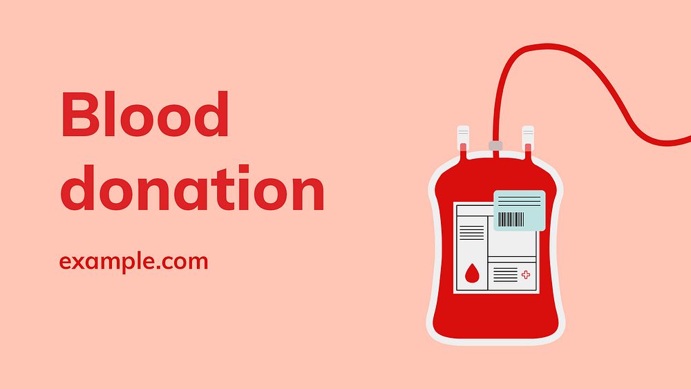 Blood donation campaign template psd blog banner in minimal style