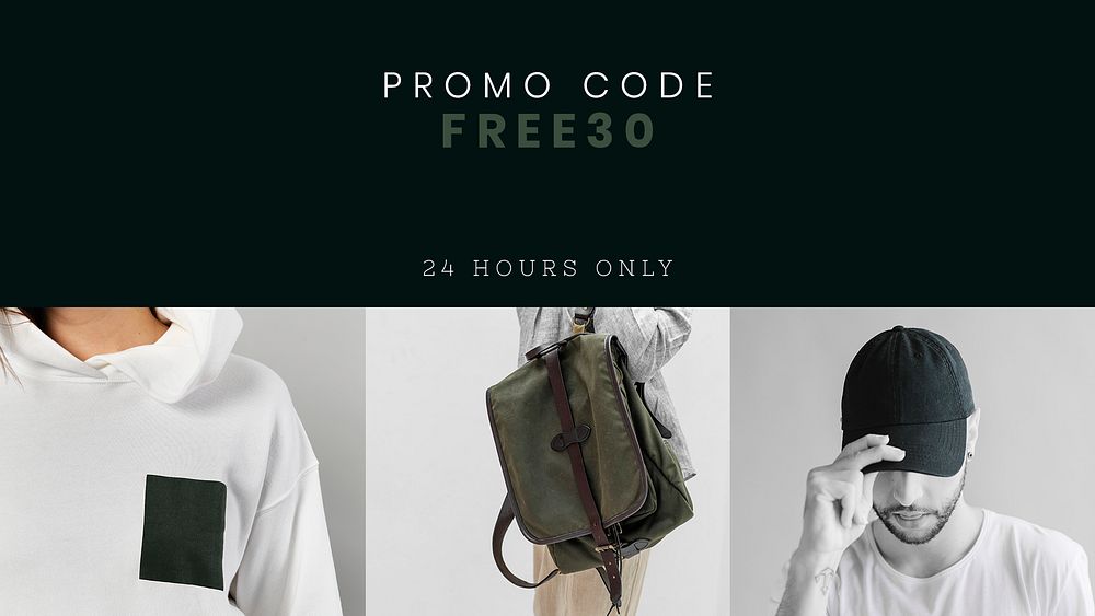 Promotional fashion banner template psd cool unisex clothing