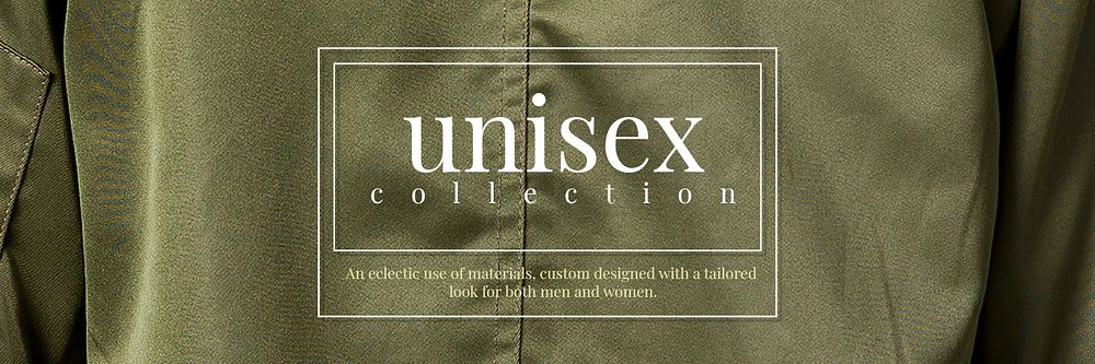 New unisex collection template psd header for fashion and sale in green and dark tone
