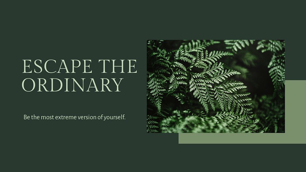 Botanical plant inspirational template psd blog banner in minimal style