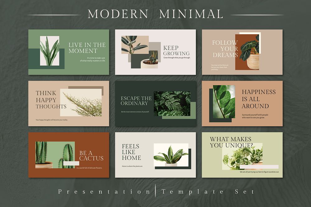 Botanical plant inspirational template psd blog banner in minimal style collection