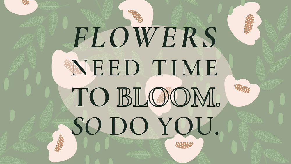 Retro floral patterned template psd quote for blog banner