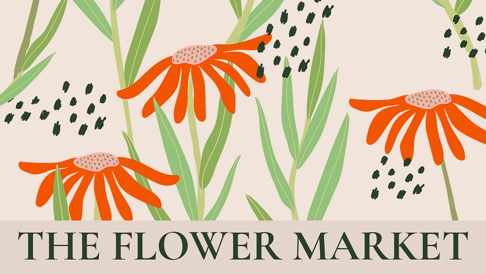 Flower market template psd for blog banner