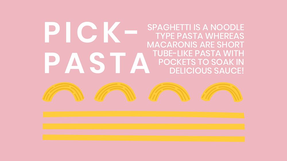 Pick pasta pasta food template psd cute doodle blog banner