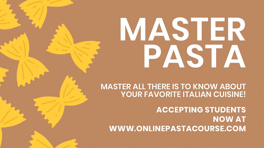 Master pasta pasta food template psd cute doodle blog banner