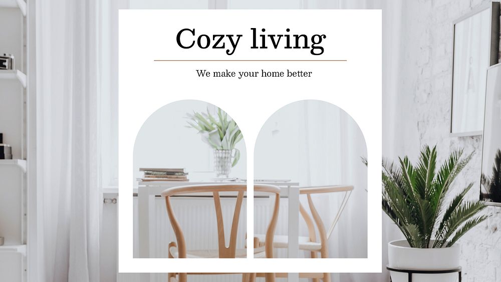 Furniture Facebook cover template, editable design psd