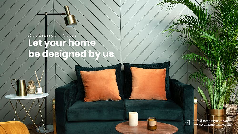 Home decor blog banner template, editable design psd