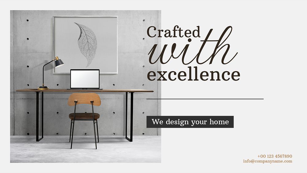 Home decor blog banner template, editable design psd