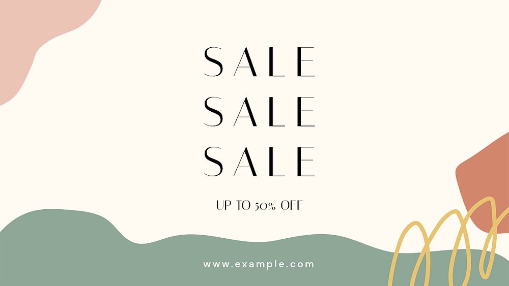 Aesthetic sale template, abstract memphis, ad banner psd