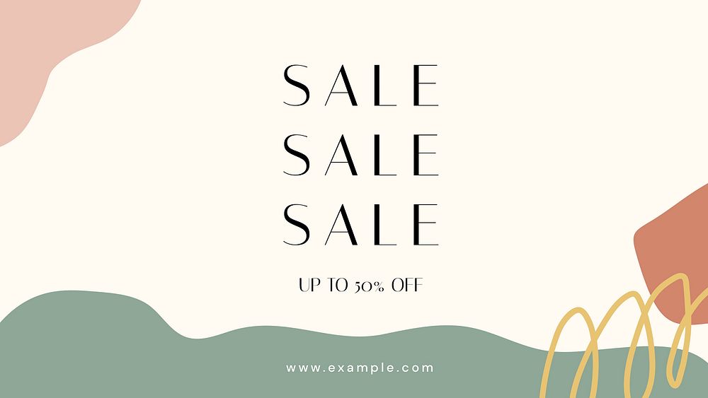 Aesthetic sale template, abstract memphis, ad banner vector