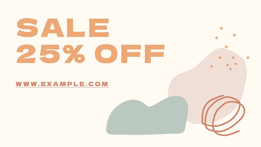 Cute sale template, abstract memphis, ad banner psd