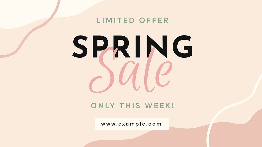Spring sale template, seasonal  ad banner vector
