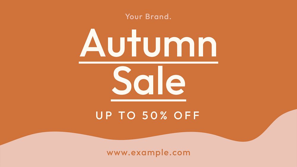 Autumn sale banner template, orange simple design psd