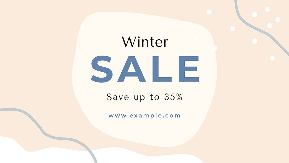 Winter sale template, seasonal ad banner vector