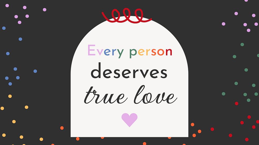 LGBT love quote banner template, colorful polka dot design vector