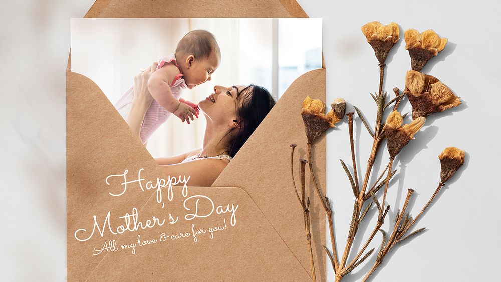 Mother's day greeting template, autumn aesthetic psd