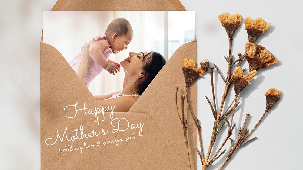 Mother's day greeting template, autumn aesthetic vector
