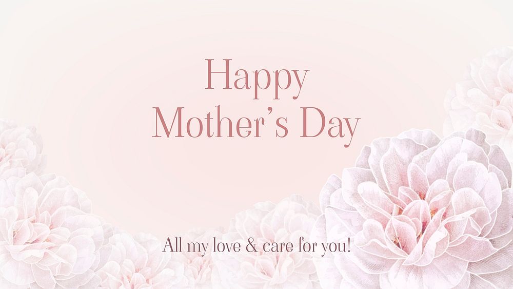 Pink feminine template, mother's day greeting blog banner vector