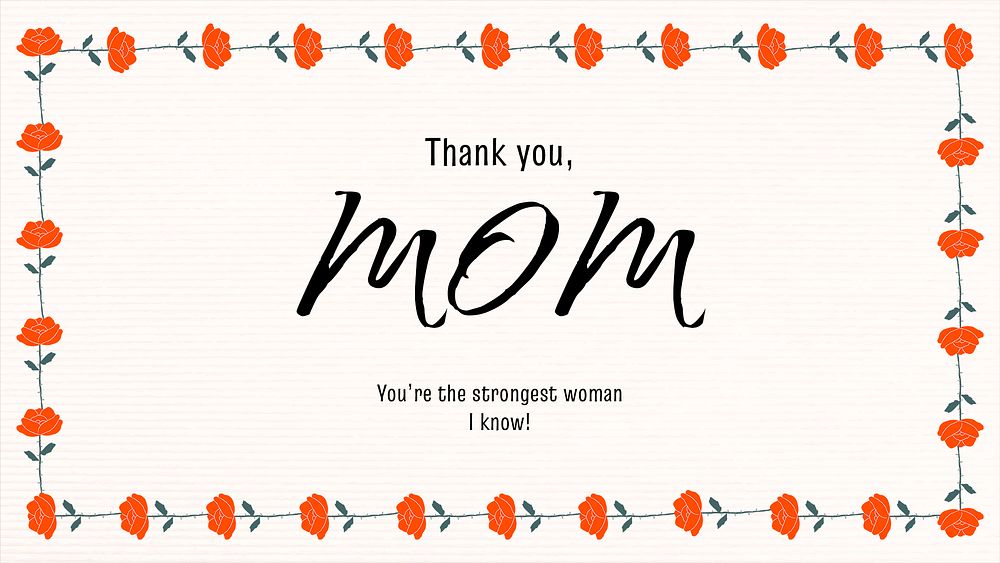 Floral mother's day template, blog banner greeting psd