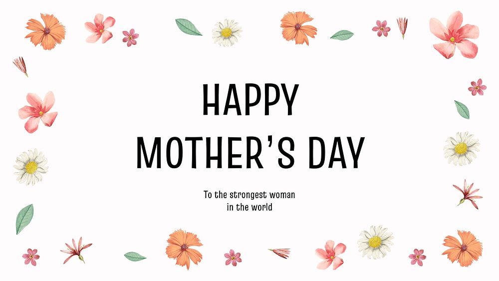 Floral mother's day template, blog banner greeting vector