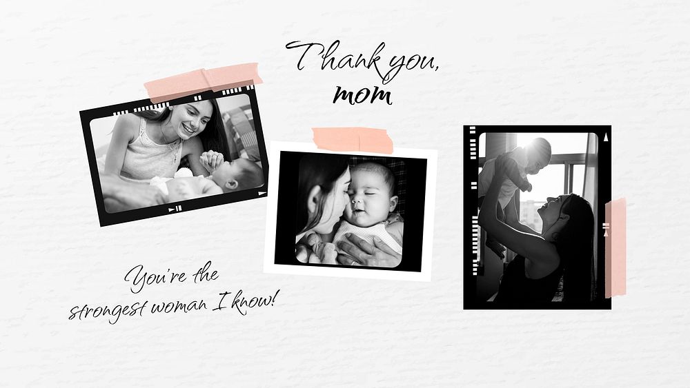 Aesthetic collage template, mother's day greeting banner vector