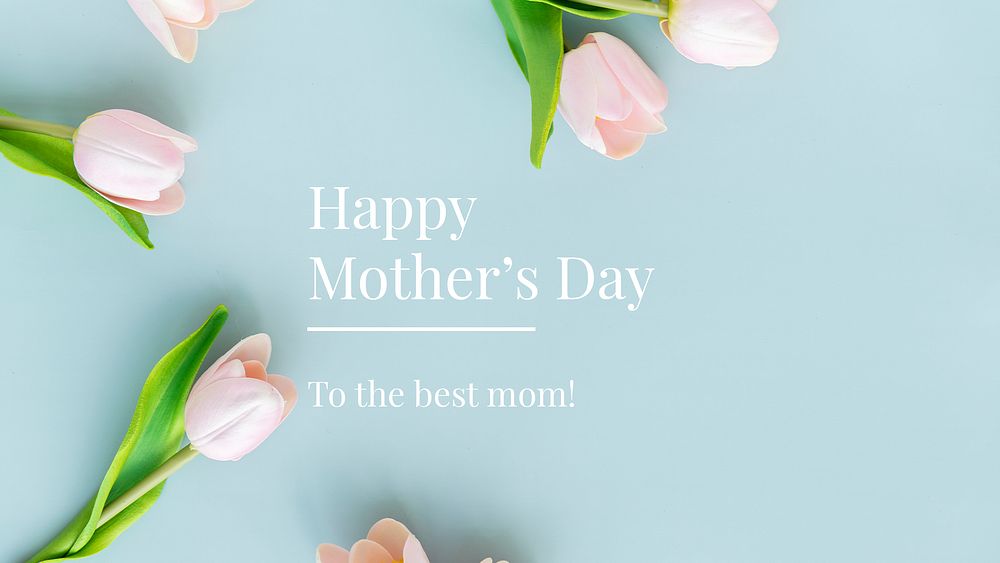 Tulip aesthetic blog banner template, happy mother's day greeting psd