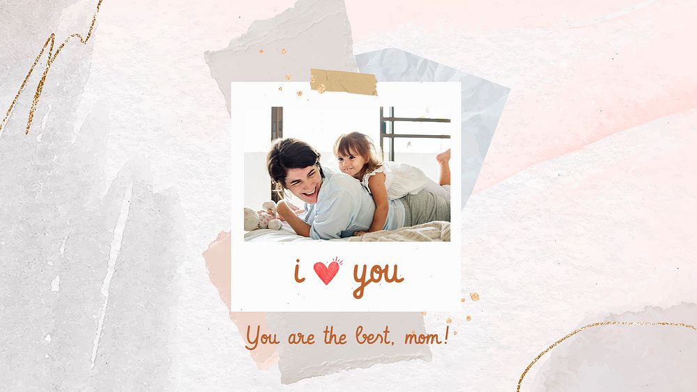 Aesthetic collage template, mother's day greeting banner psd