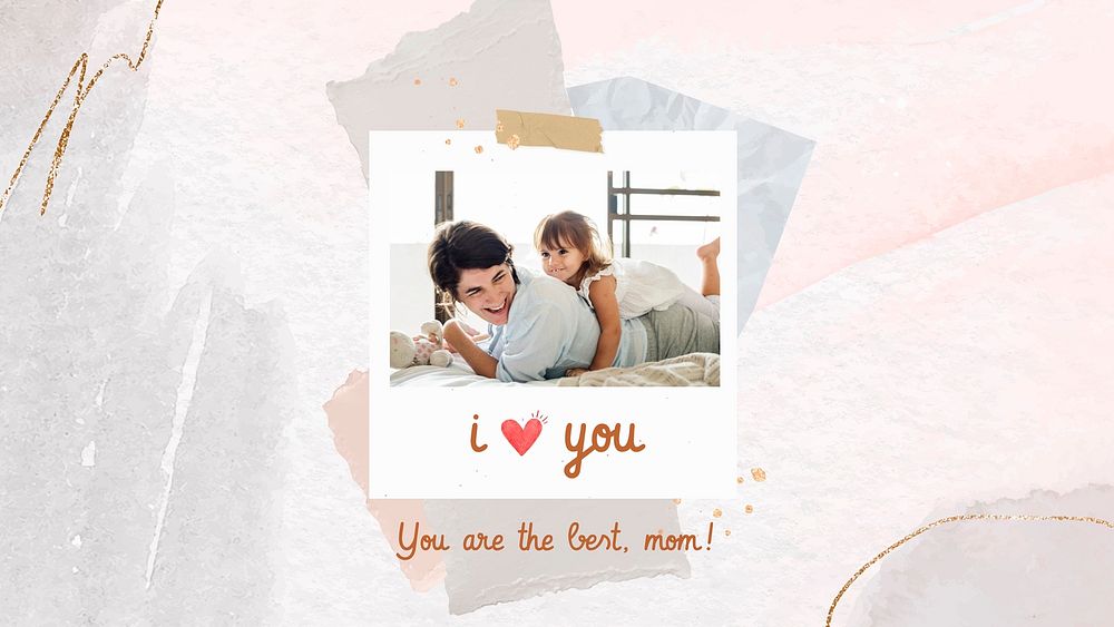 Aesthetic collage template, mother's day greeting banner vector