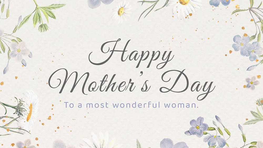 Aesthetic flower greeting template, mother's day celebration banner psd