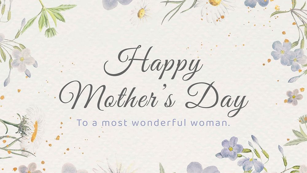 Aesthetic flower greeting template, mother's day celebration banner vector