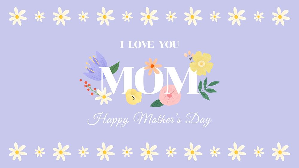 Aesthetic flower greeting template, mother's day celebration banner vector