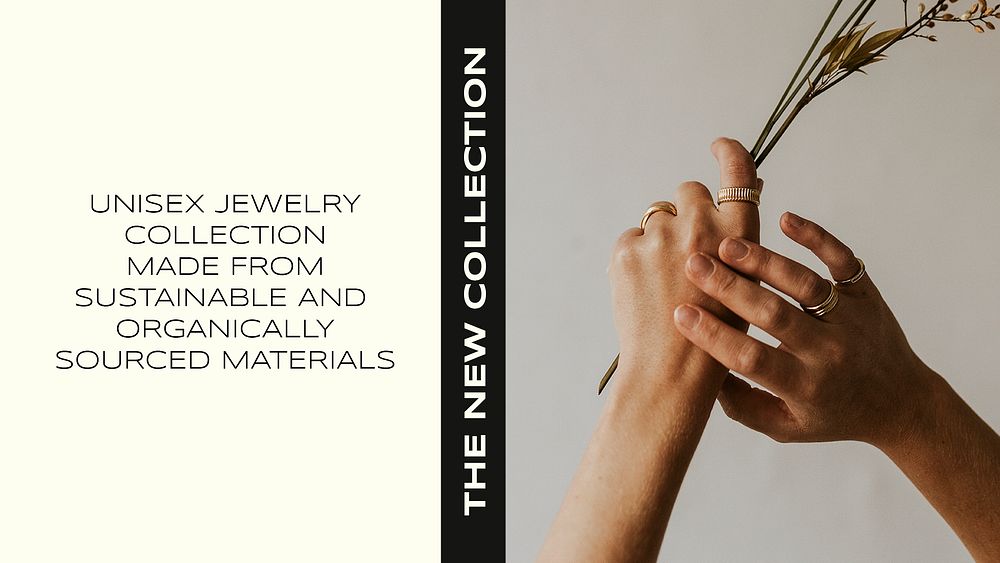 New collection presentation template, jewelry business design psd
