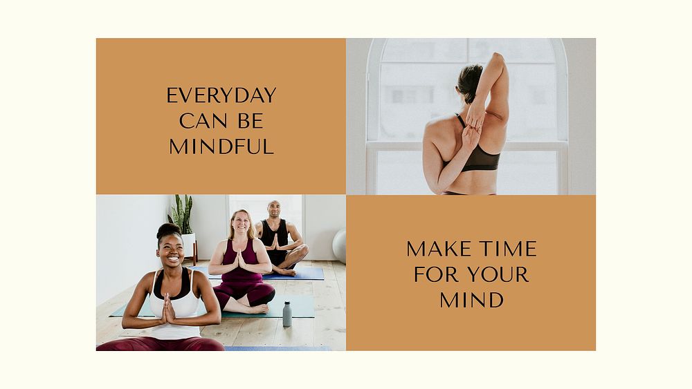 Health & wellness presentation template, yoga class design psd