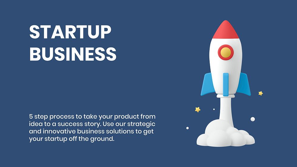 Startup business blog banner template, editable 3D design vector