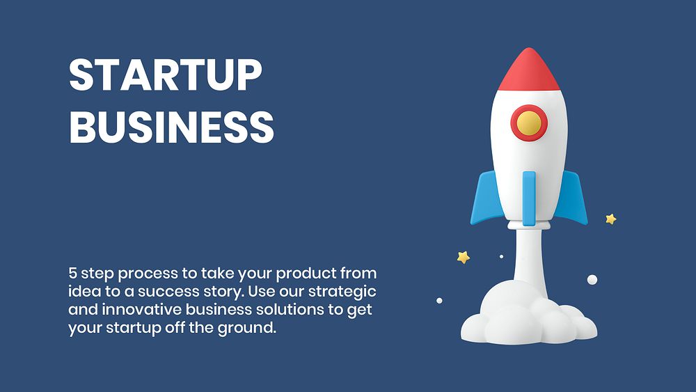 Startup business blog banner template, editable 3D design psd