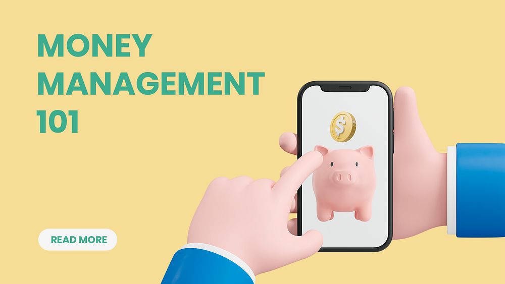 Money management blog banner template, Free PSD Template rawpixel