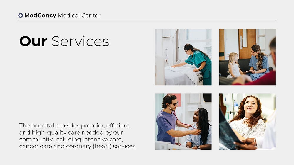 Medical services Powerpoint presentation template, healthcare & hospital design psd