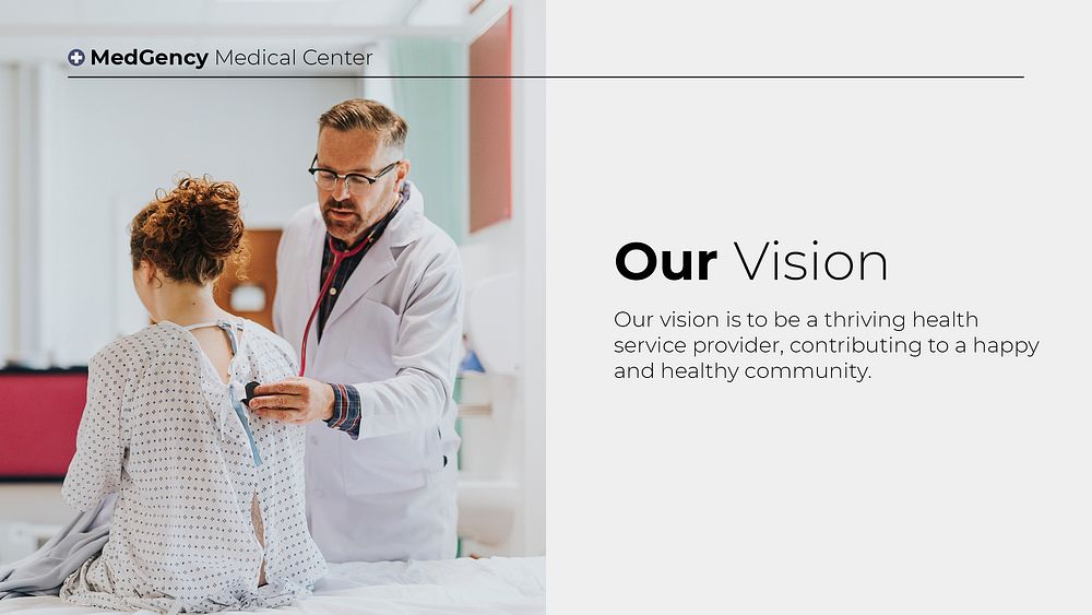 Medical vision Powerpoint presentation template, healthcare & hospital design psd
