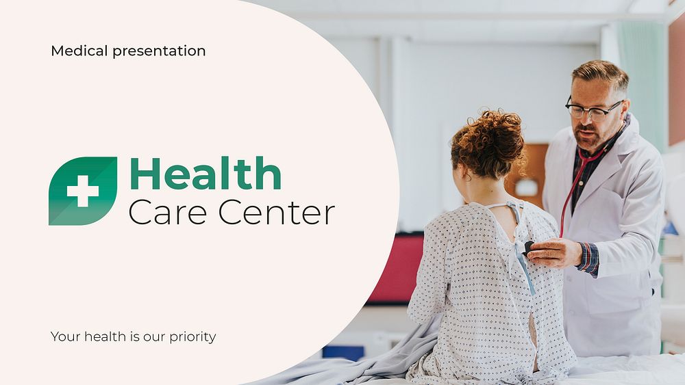 Healthcare center Powerpoint presentation template, hospital design psd