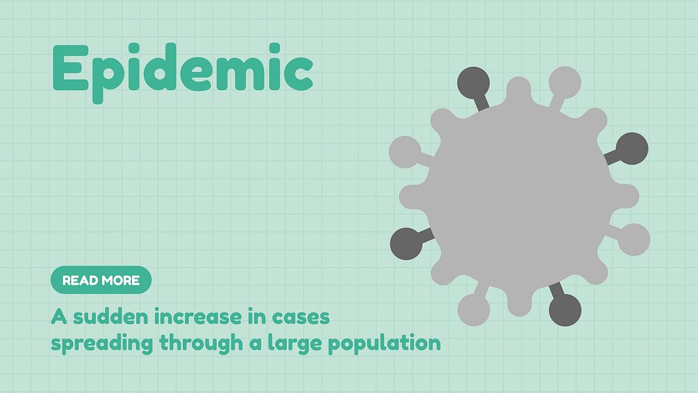 Epidemic blog banner template, covid design vector