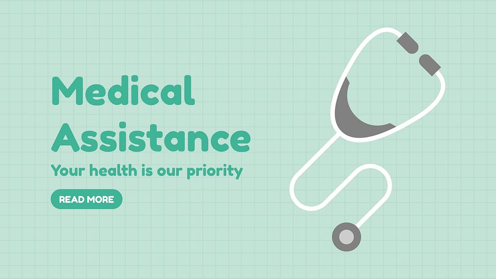 Medical assistance blog banner template, healthcare design vector