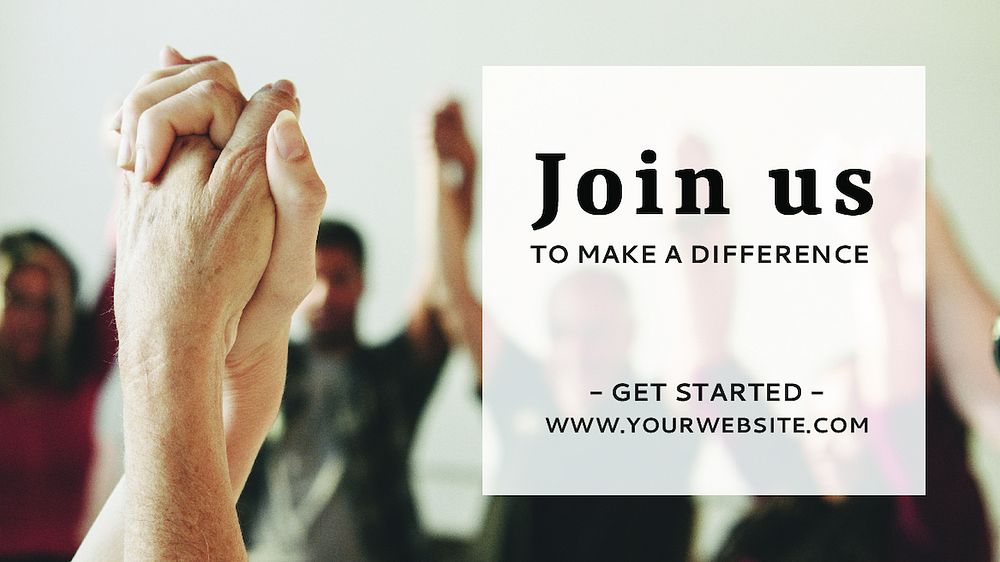 Let's join us to make a difference job recruitment social advertisement template vector